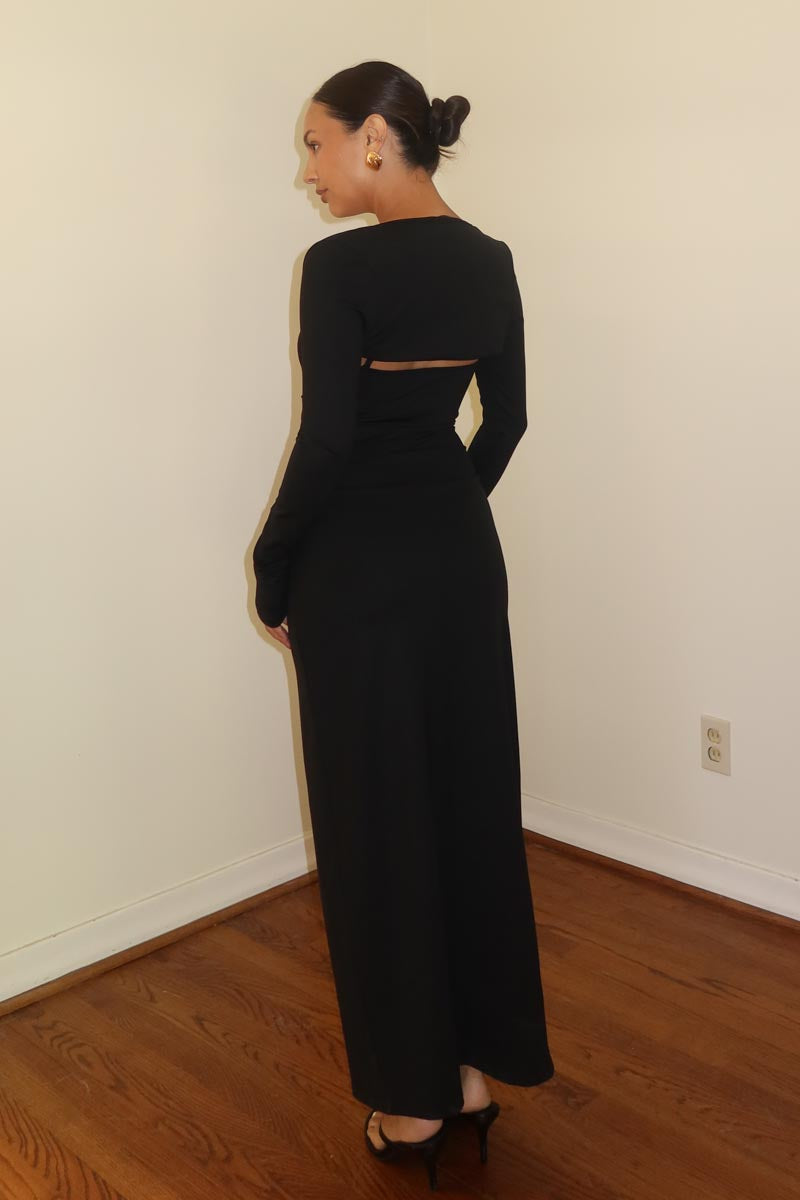 V Neck Maxi Dress with Bolero Sets The Oures V Neck Maxi Dress with Bolero Sets The Oures