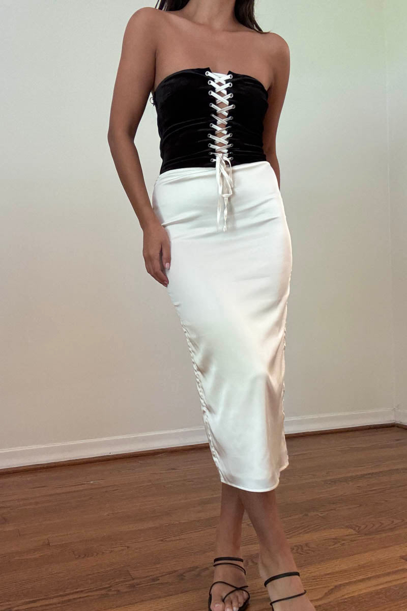 corset mini tube dress Strapless Woven mini corset dress Buy A.L.C. Delfina Midi event dress in jersey shorts V Color:Sea glass