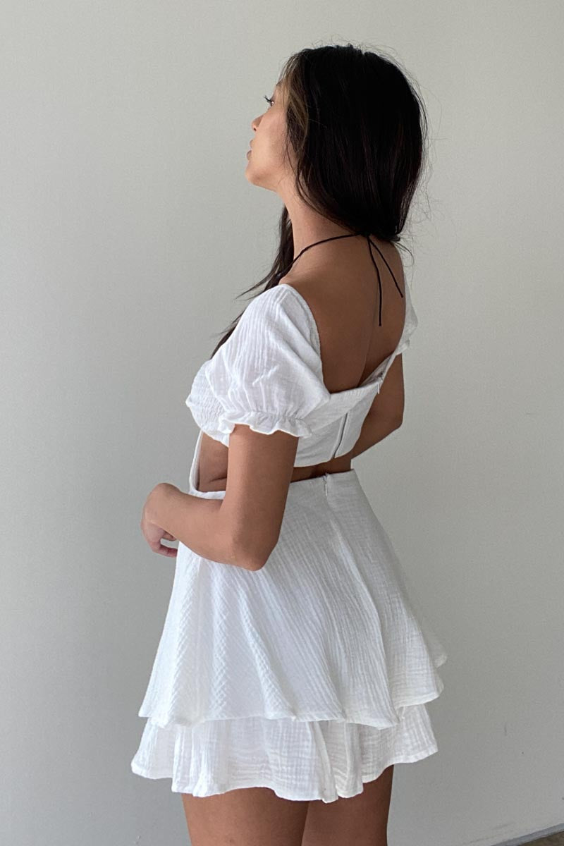 Off Shoulder Side Cut-out Romper - TheOures