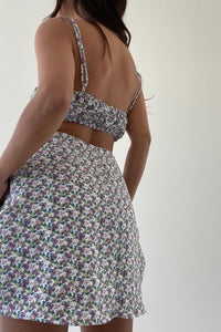 Floral Print Cutout Mini Dress