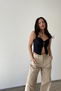 Wing Collar Corset Bustier Top