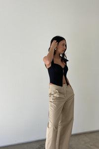 Wing Collar Corset Bustier Top