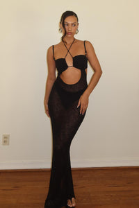 Sheer Cut Out Maxi Dress