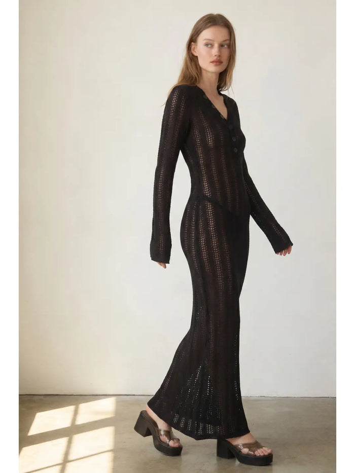 Knit Long Sleeves Maxi Dress
