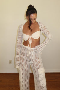 Lace Crochet Bra Top Bolero Set