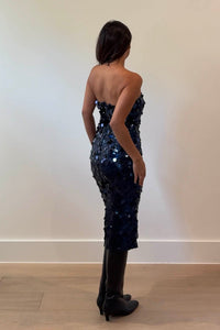 Sequin Strapless Midi Dress