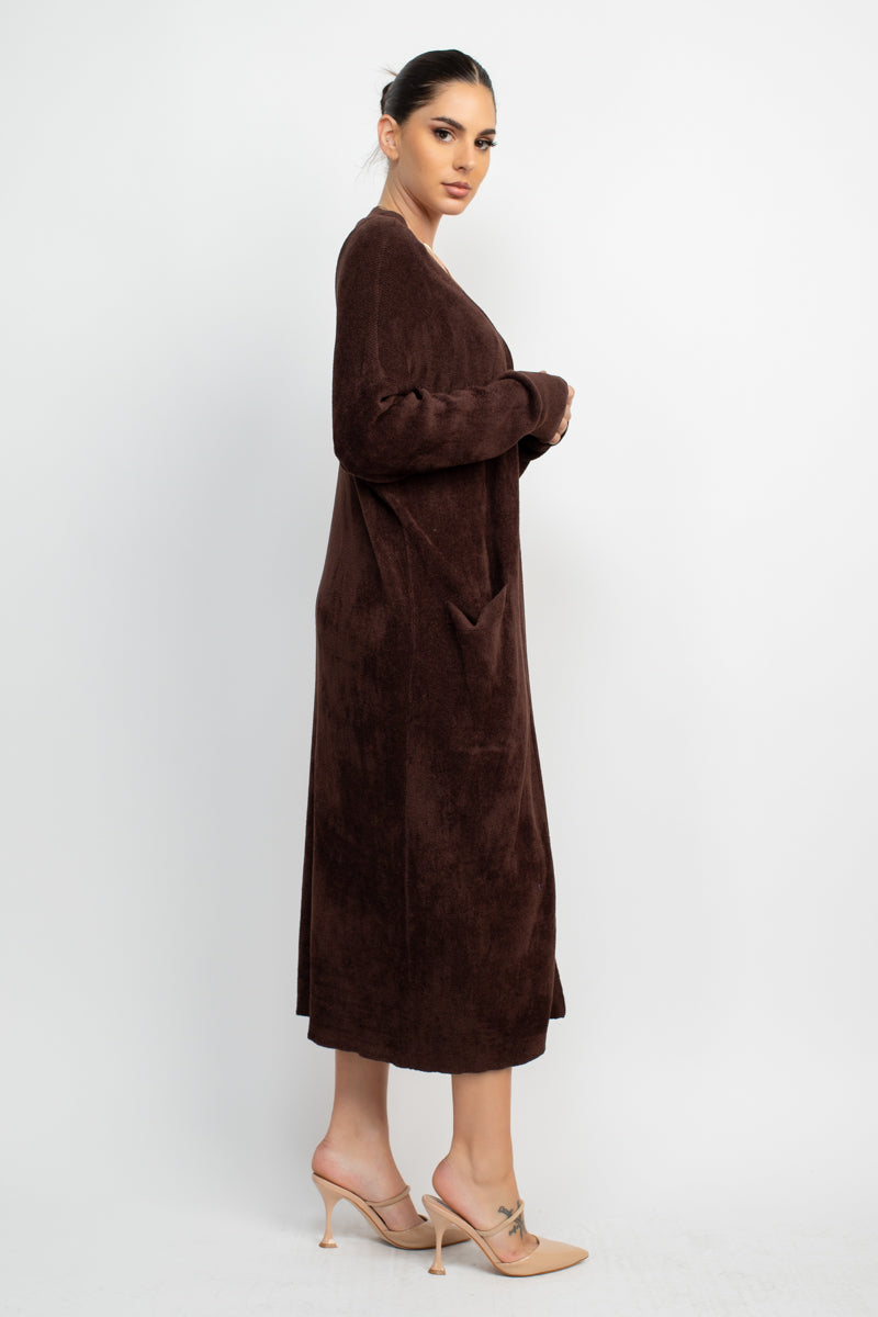 Oversized Soft Touch Knitted Long Cardigan