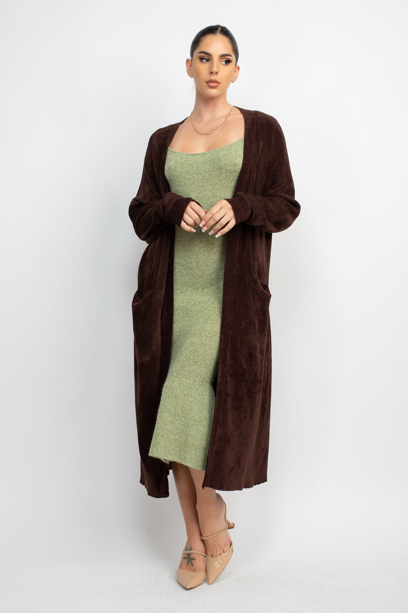 Oversized Soft Touch Knitted Long Cardigan