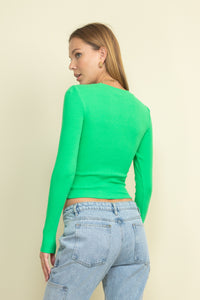 Long Sleeve Ribbed Crew Tee