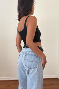 Double Layered Square Neck Crop Top