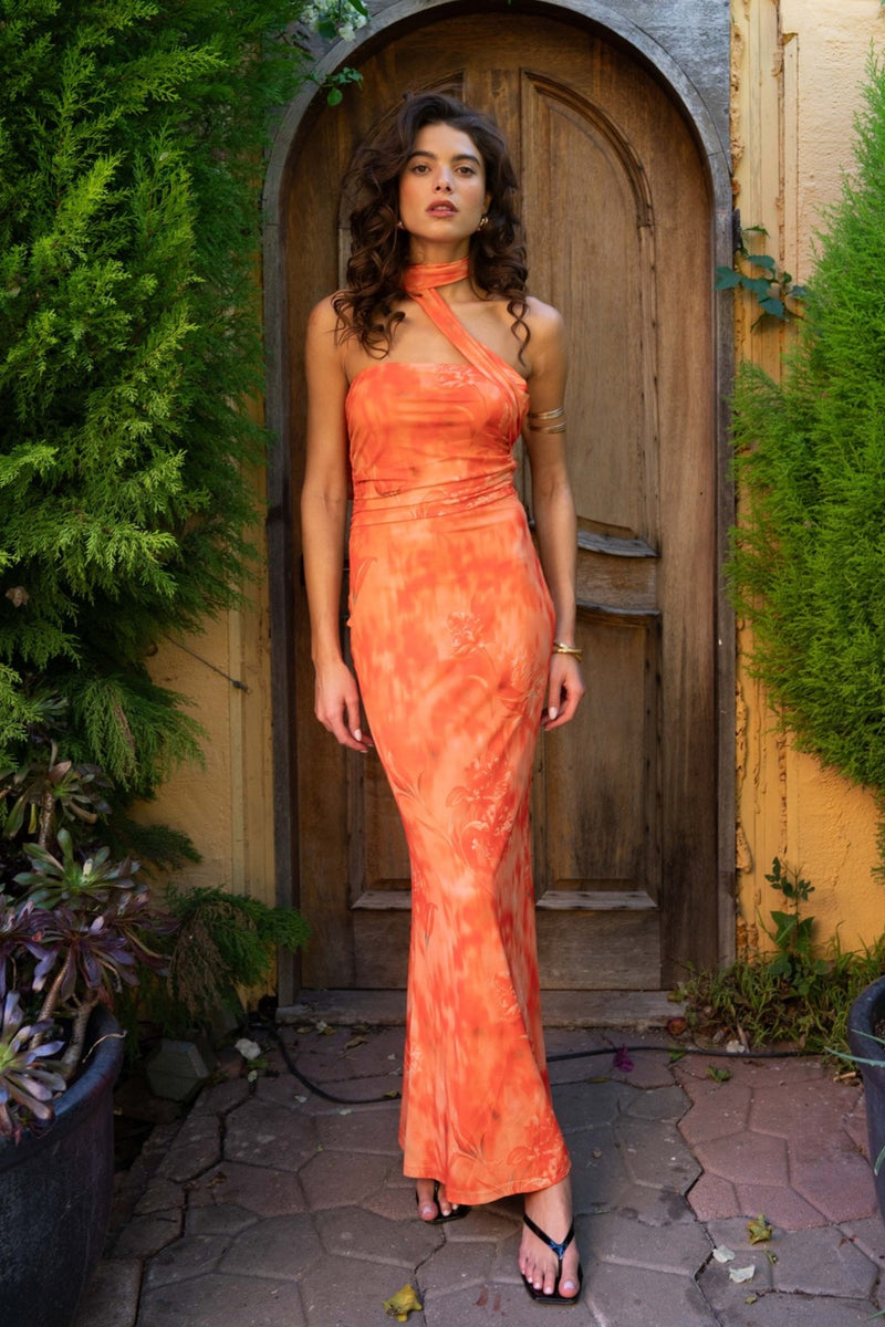 orange strapless maxi dress Mesh Collection_Diet and Weight Loss Cornelia is the ultimate Ladies Fashionable Dresses China Color:Fountain