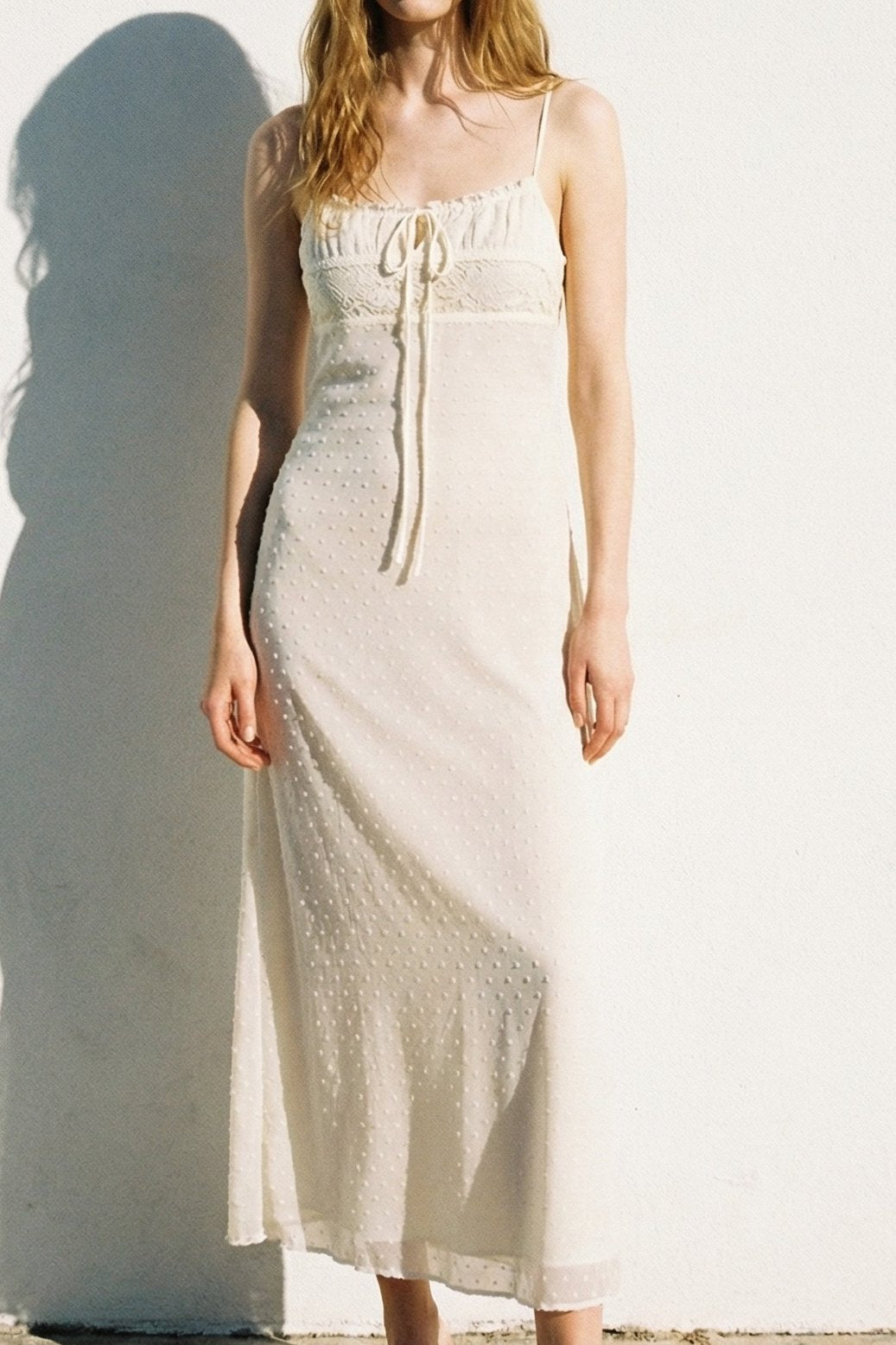 Lace Panel Empire Waist Cami Dress