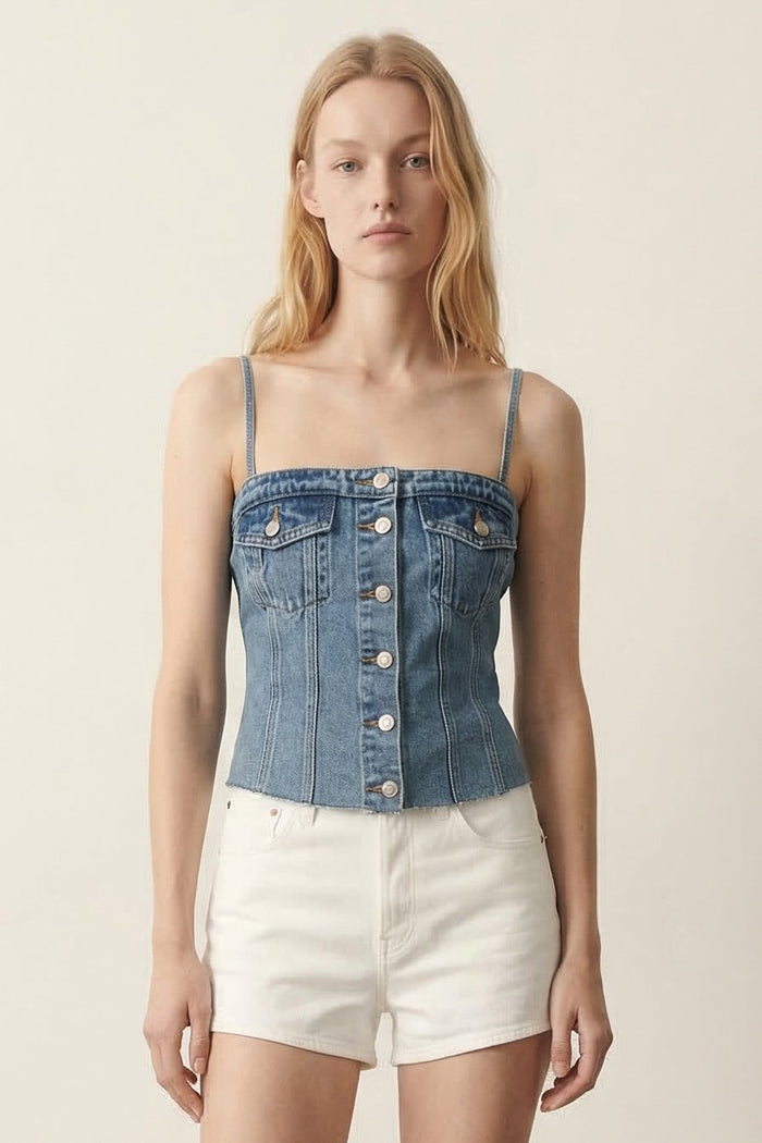 Denim Bustier Cami Top