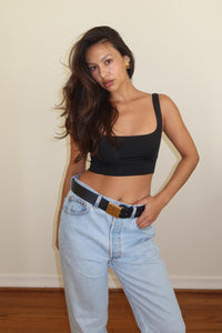 Double Layered Square Neck Crop Top