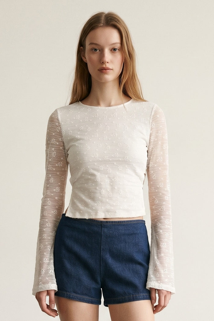 Tie Back Flared Sleeve Top