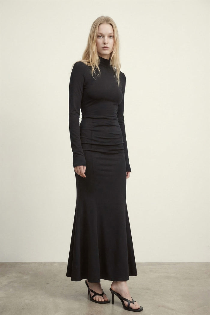 Turtle Neck Mermaid Midi Dress