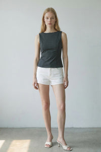 Stretch Knit Sleeveless Peplum Top