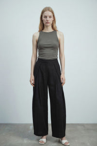 High Waisted Pleated Linen Pants