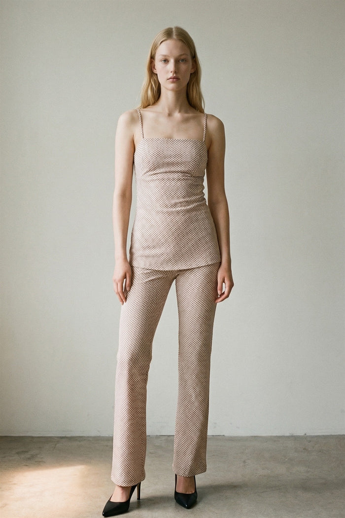 2 Piece Longline Tube Top Straight Leg Pant Sets