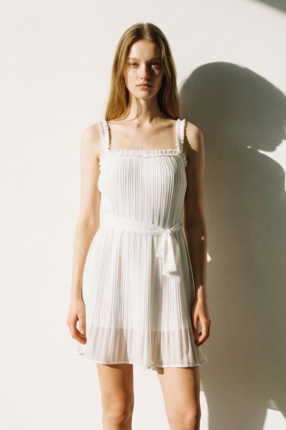 Plissé Sleeveless Mini Dress