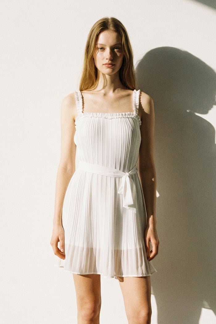 Plissé Sleeveless Mini Dress