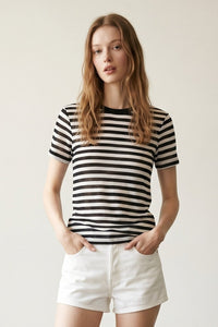 Sheer Striped Slim T-Shirt