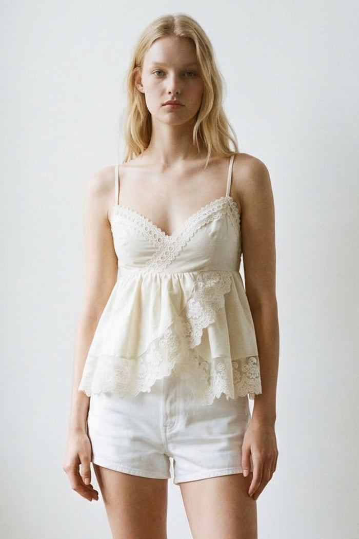 Babydoll Lace Trim Cami