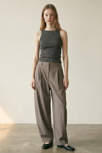 Double Pleat Woven Trousers