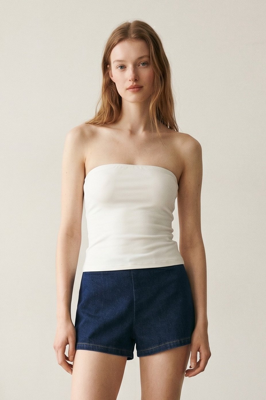 Strapless Woven Bandeau Top
