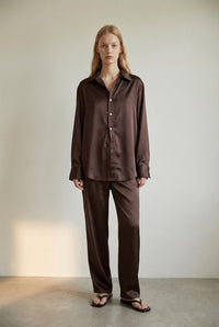 Satin Oversized Button Up Shirt