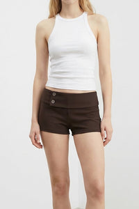 Fold Over Waist Woven Shorts