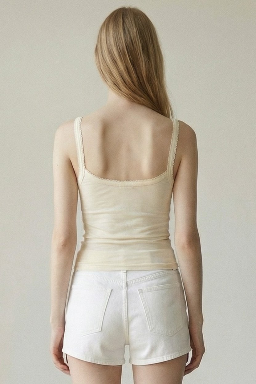 Baby Rib Scalloped Edge Tank