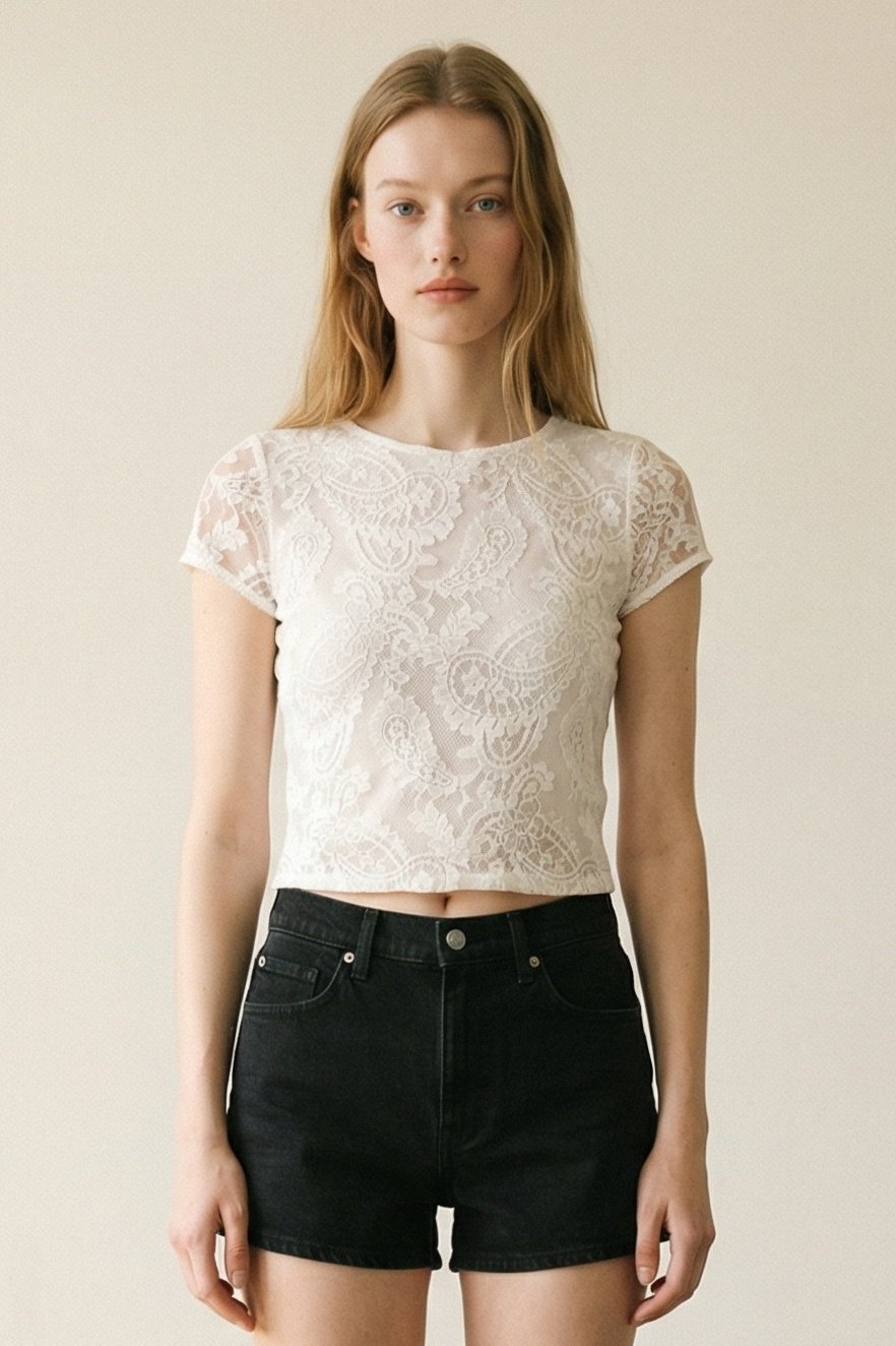 Paisley Open Back Tie Knit Top