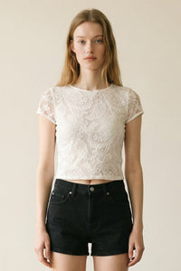 Paisley Open Back Tie Knit Top