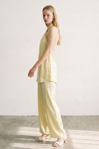 Satin Halter Knot Detail Top & Pants Set