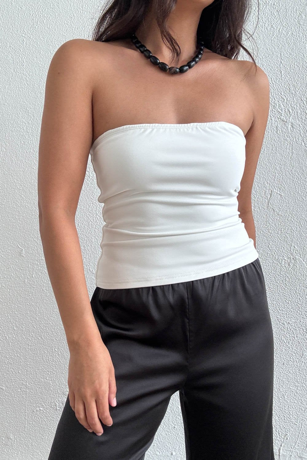 Strapless Woven Bandeau Top
