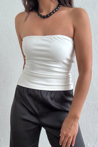 Strapless Woven Bandeau Top