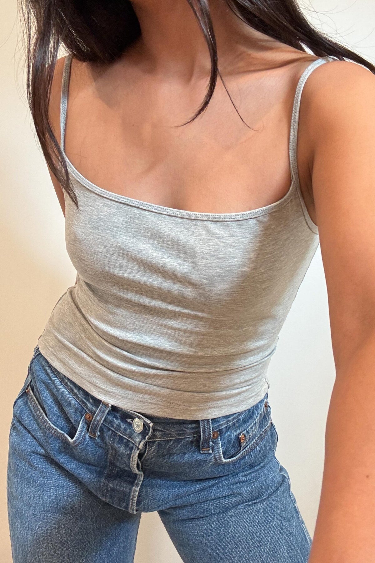 Spaghetti Strap Cotton Cami Tank