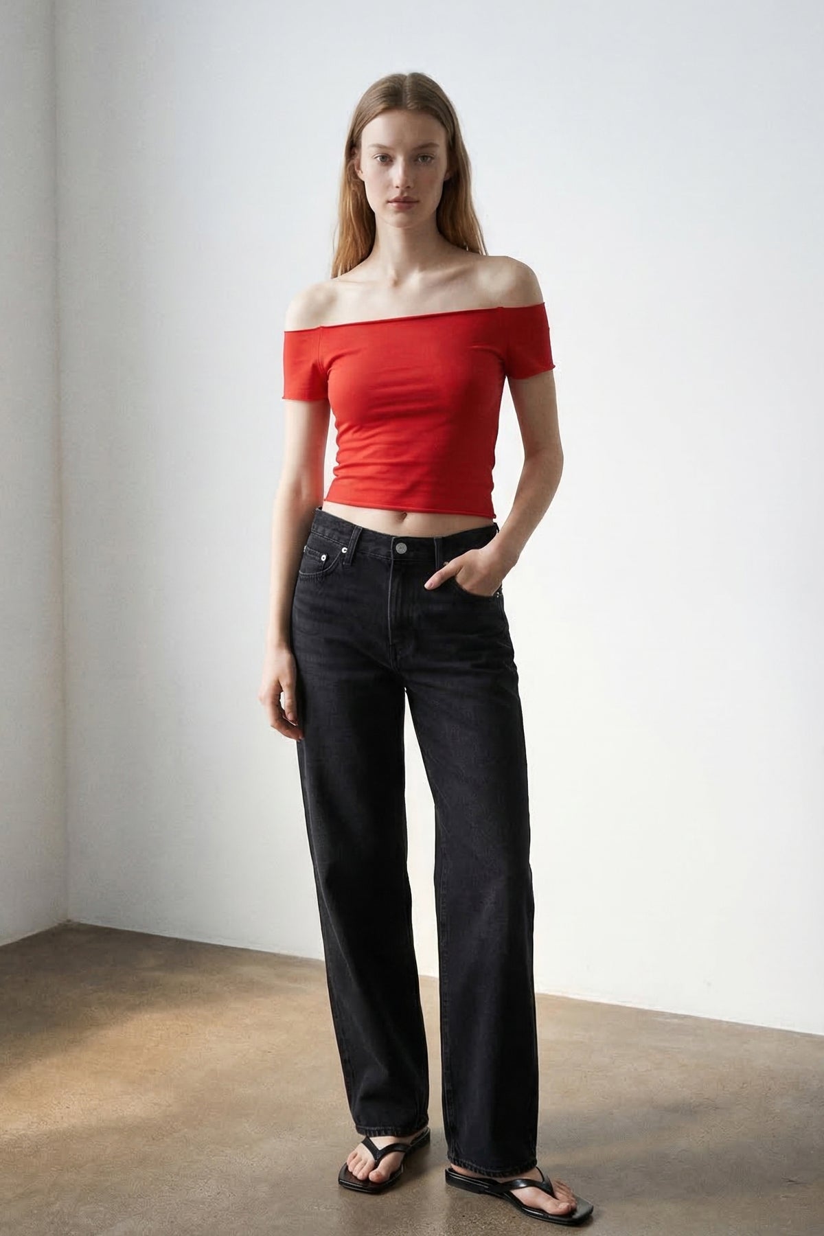 Wide Boat Neck Cap Sleeve Tee