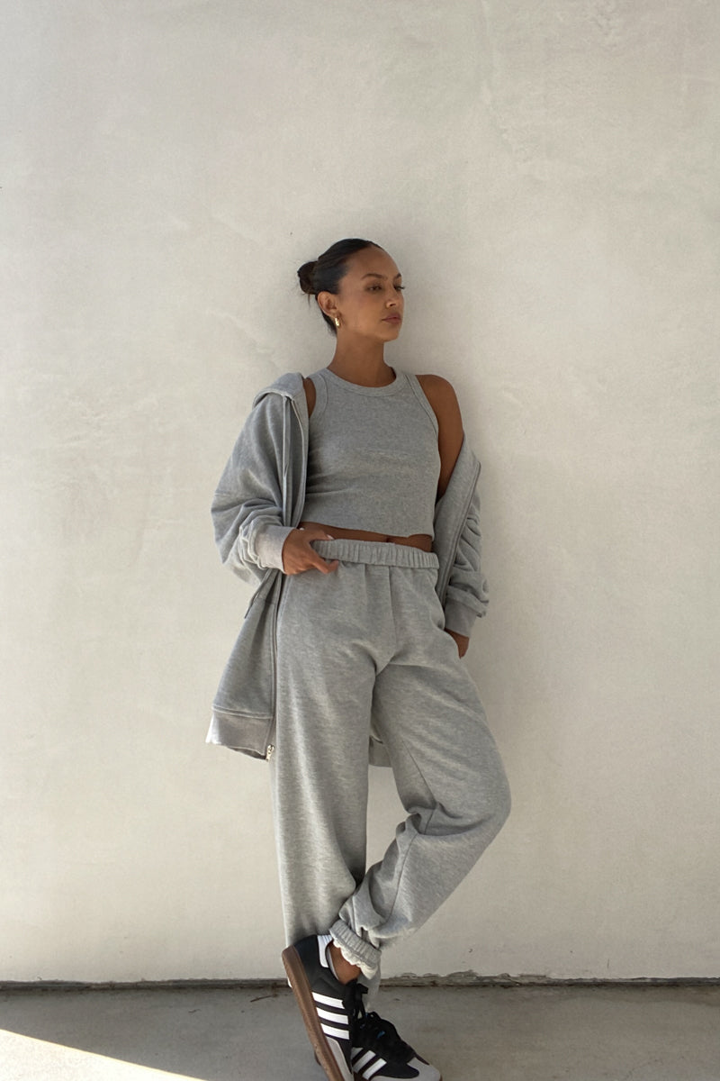Oversized Shoulder Padded Zip Up Hoodie