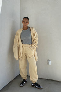 Oversized Shoulder Padded Zip Up Hoodie
