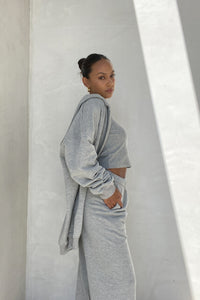 Oversized Shoulder Padded Zip Up Hoodie