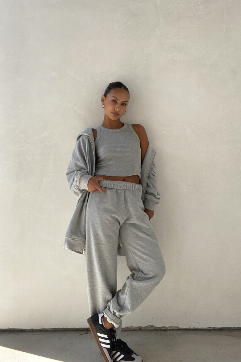 Oversized Shoulder Padded Zip Up Hoodie