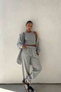 Oversized Shoulder Padded Zip Up Hoodie