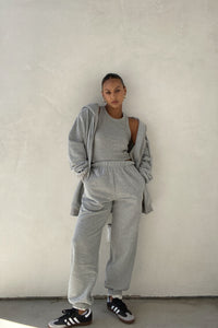 Oversized Shoulder Padded Zip Up Hoodie