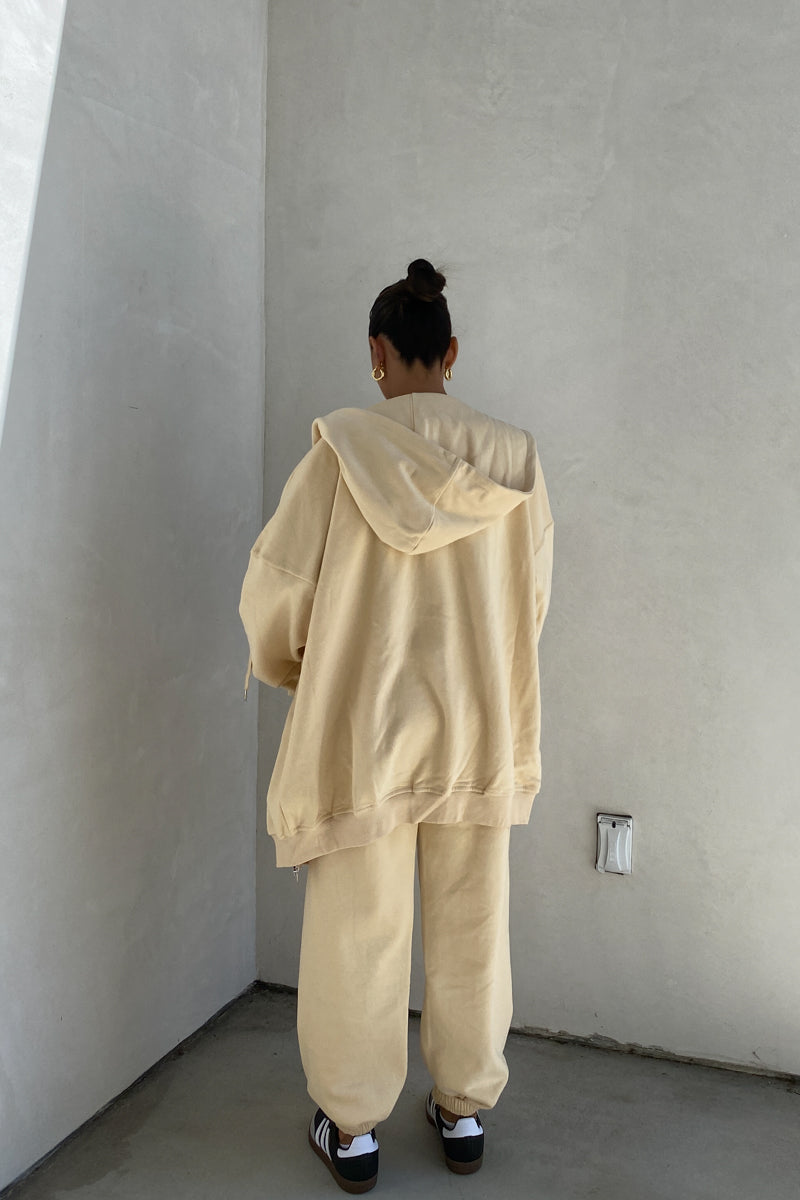 Oversized Shoulder Padded Zip Up Hoodie