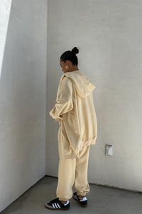 Oversized Shoulder Padded Zip Up Hoodie