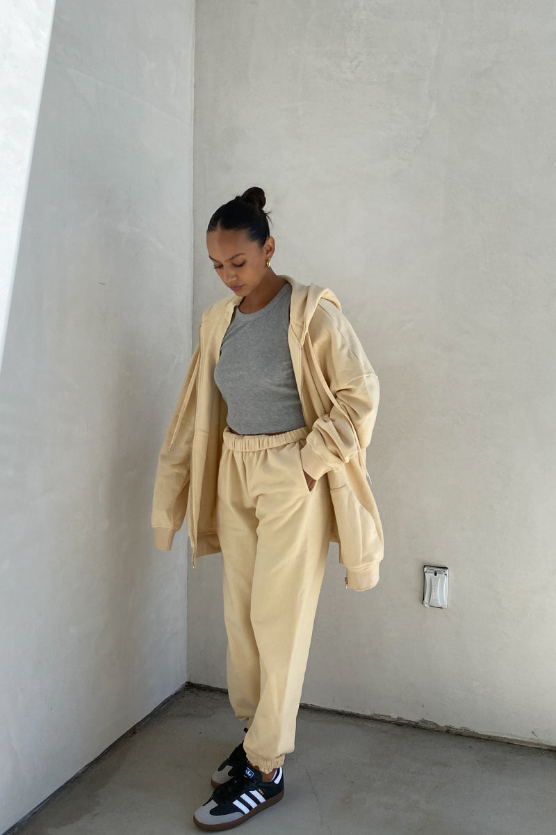 Oversized Shoulder Padded Zip Up Hoodie
