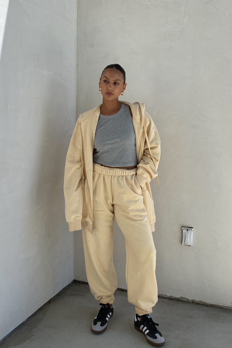 Oversized Shoulder Padded Zip Up Hoodie