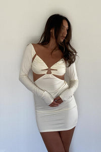 Cutout Open Back Knit Mini Dress